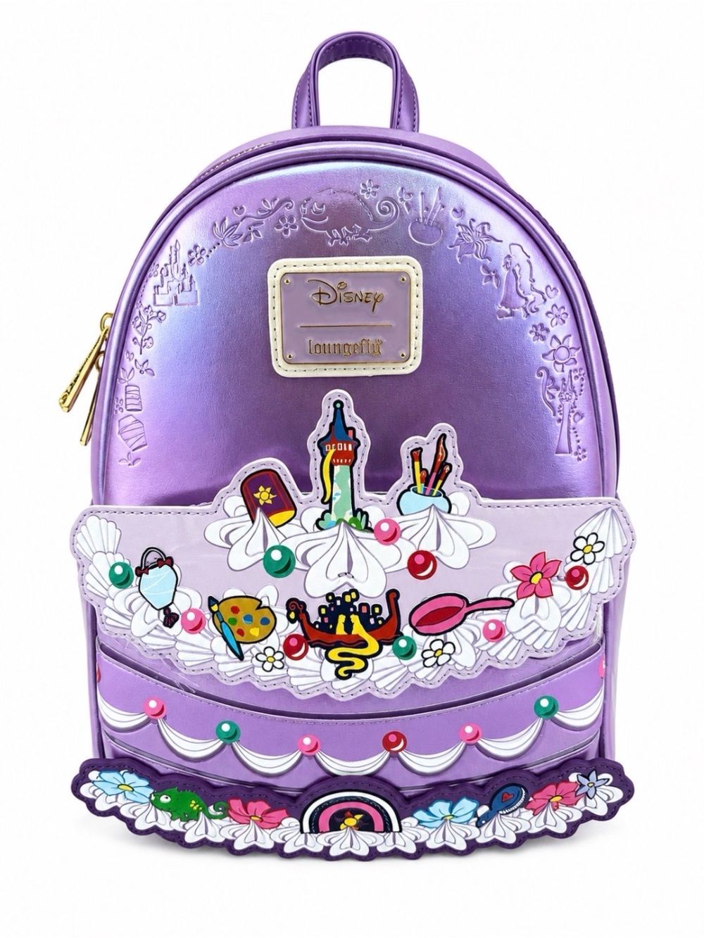 Disney Rapunzel Loungefly Purple cake Floral Mini Backpack